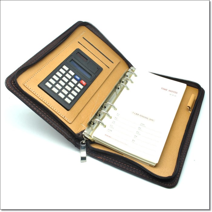 

Buku Catatan Binder Note Cover Kulit with Kalkulator - Y8302 - Brown