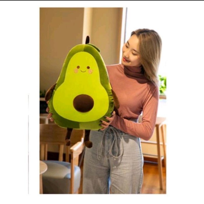 Boneka Bantal dan Guling buah alpukat jumbo/Boneka buah alpukat hijau - Bantal