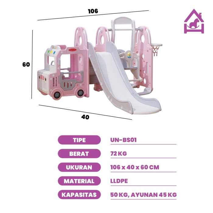 MAINAN ANAK MOBIL TAYO PEROSOTAN DAN AYUNAN MURAH PROSOTAN WM 19090 - LIGHT PINK