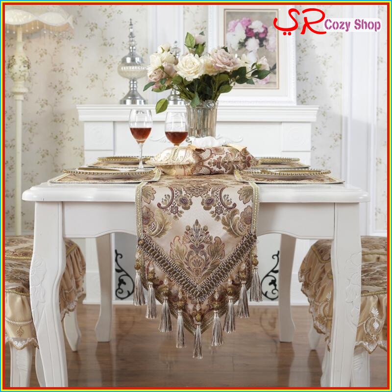 SR Cozy Taplak Meja Tamu Tebal Bordir Timbul Meja Makan Prasmanan Premium Elegant Panjang Rumbai Ala