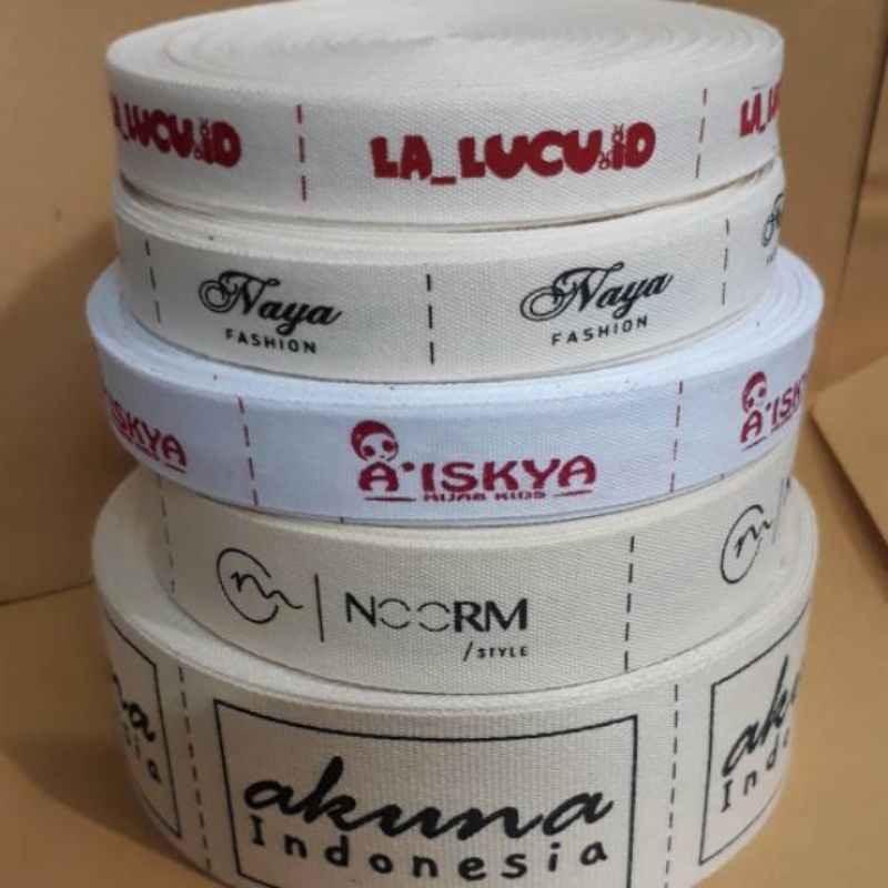 

label pita katun label baju label kaos label hijab label nama free desain free potong - by LS