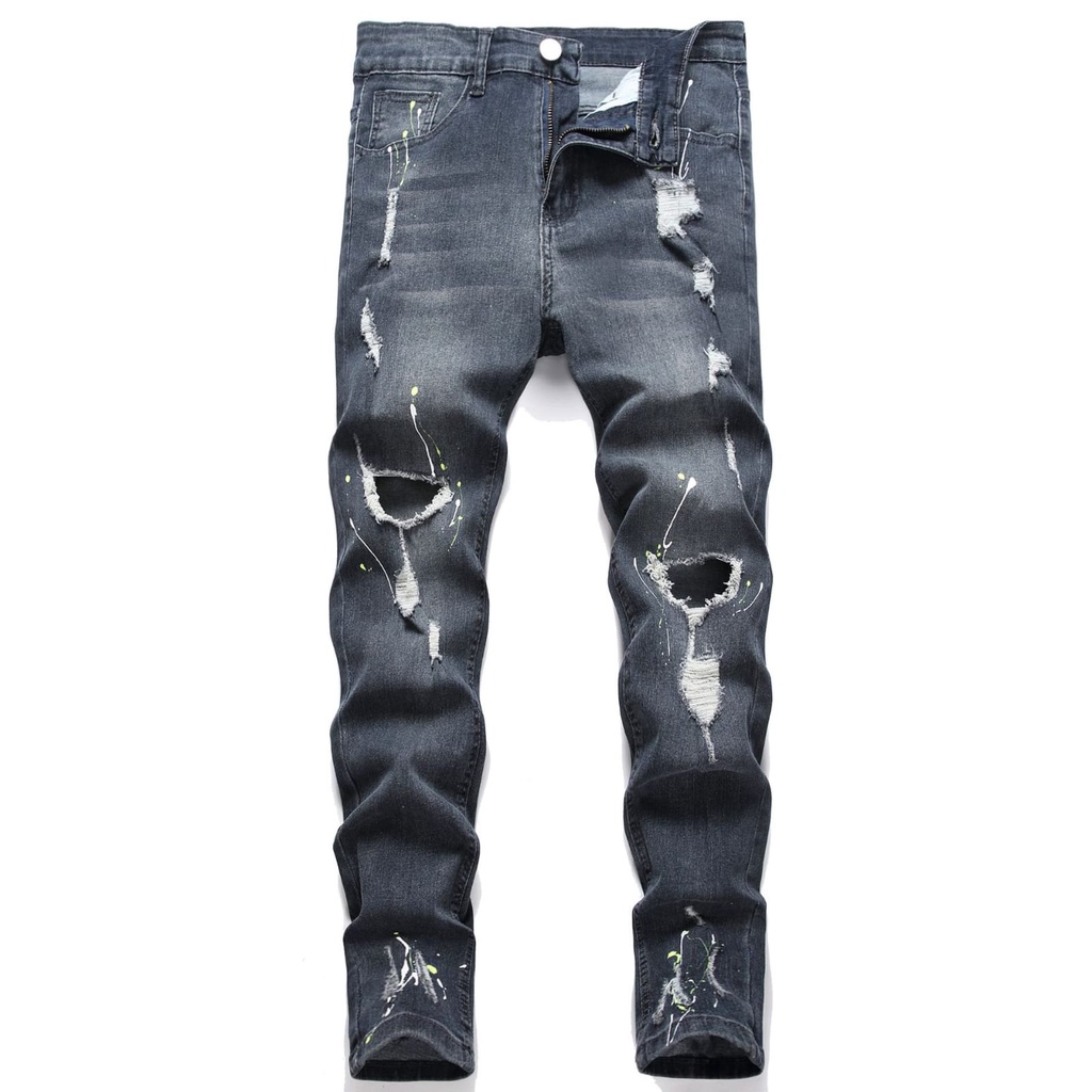 Celana Jeans Pria terkeren Import variasi Ripped Jeans keren kekinian new fashion