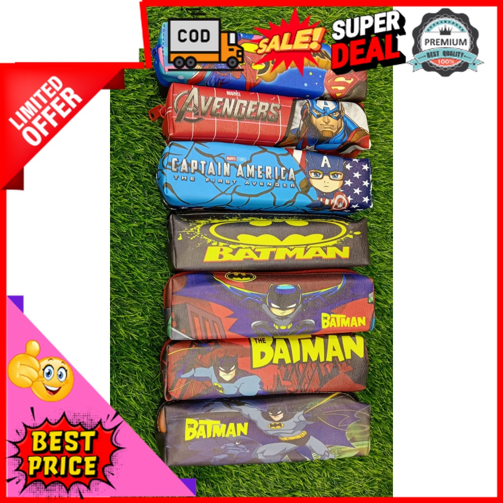 

Perlengkapan Sekolah Kotak Pensil Tempat Pensil Superhero Superman Spiderman Batman Avenger Captain America Anti Air / Tempat Pensil Bolpoint karakter