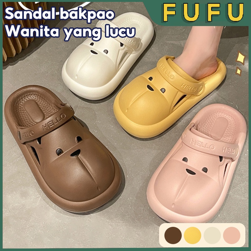 FUFU Sandal karakter / sandal beruang / sandal bapao beruang / sandal slop / sandal santi slip / san