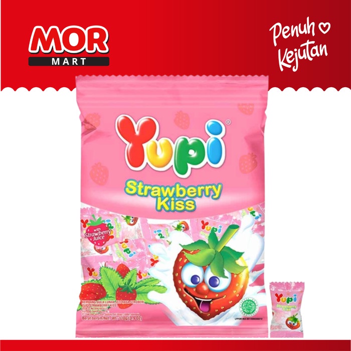 

YUPI Gummy Candies Strawberry Kiss 110g