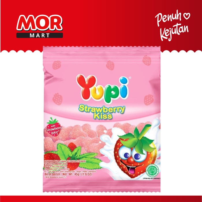 

YUPI Gummy Candies Strawberry Kiss 45g