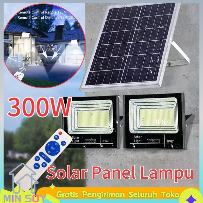 【COD】Lampu Solar Cell 300 Watt/Lampu Solar Cell Lampu Outdoor Otomatis/Solar Panel Lampu/Lampu Tembak Solar Cell/Lampu Sorot Tembak