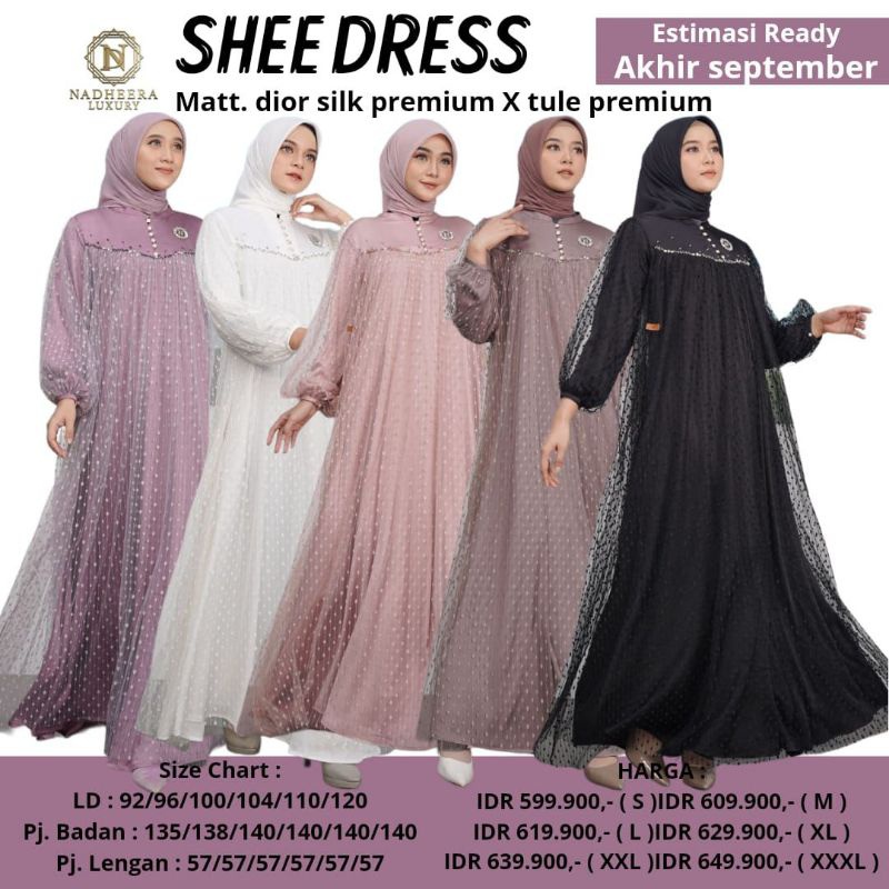 Ready Stock Terbaru COD SHEE DRESS BY NADHEERA LUXURY // GAMIS KONDANGAN // DRESS PENGANTIN // DRESS
