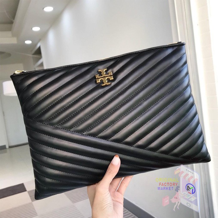 Tas TORY BURCH Kira Chevron Pouch Clutch Handbag 58159 ORIGINAL TB Bs