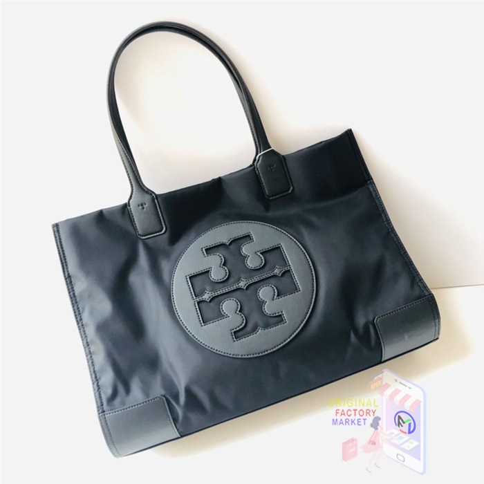 Tas TORY BURCH Nylon Tote Bag Ella Black Doff T Logo ORIGINAL TB 80479 - Medium Bs