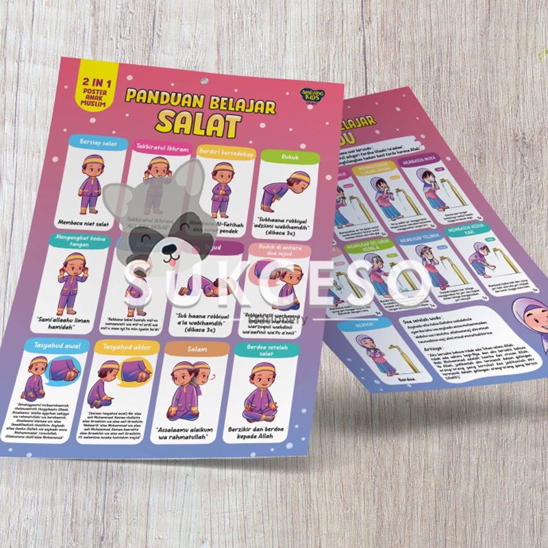 

AMAZING Poster 2 in 1 Sholat dan Wudu / Poster Edukasi Anak