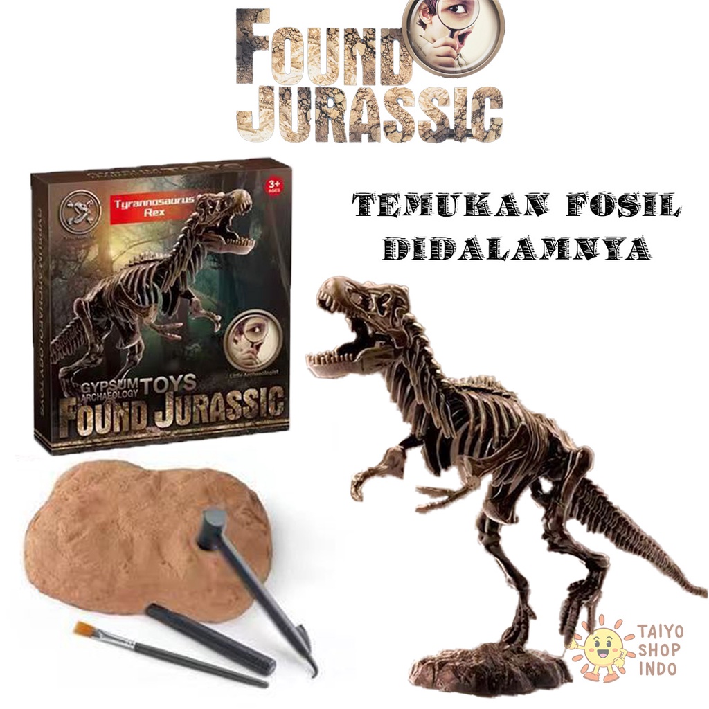 TAIYO Mainan Anak Found Jurassic Besar Gypsum Toys Dinosaurus Dino Edukasi Arkeologi