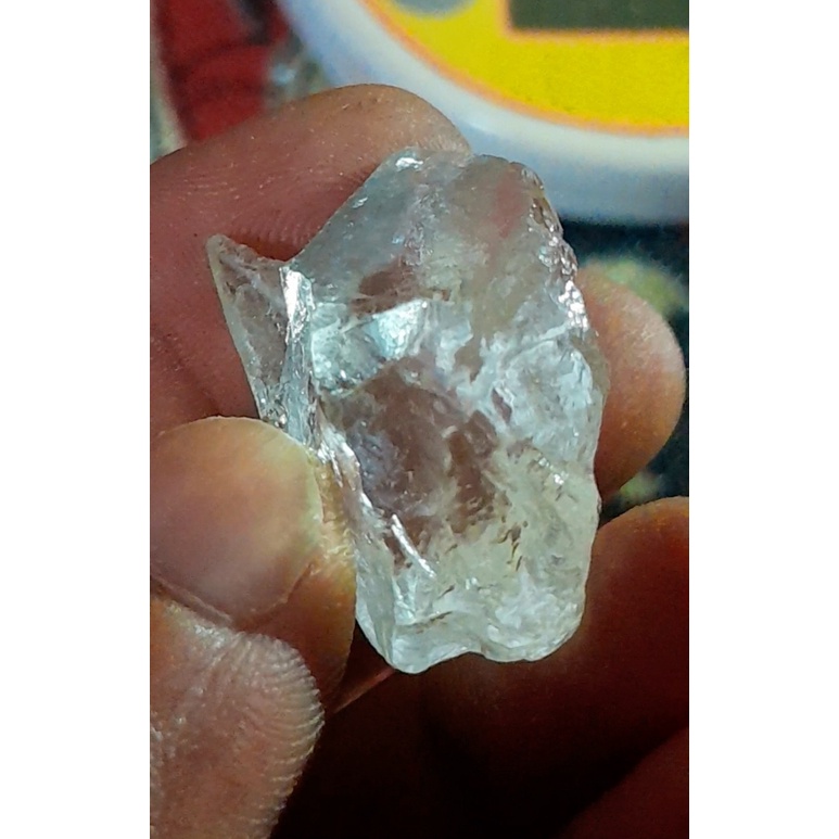 Bahan batu fosil mani gajah putih super kristal ukuran medium kode 05