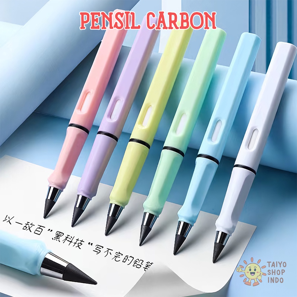 TAIYO Eternal Pencil Carbon Pensil Karbon Abadi Tidak Bisa Habis Premium + Penghapus Eraser