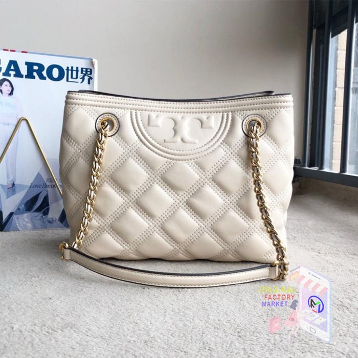 TAS TORY BURCH Fleming Soft Tote Bag New Cream ORIGINAL 75579 TB VS Bs