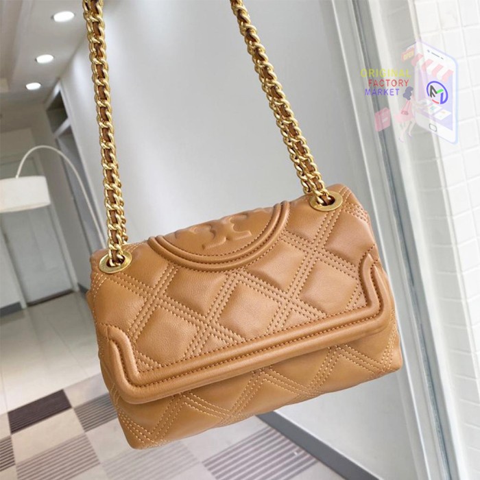 TAS TORY BURCH 56716 Soft Fleming Convertible Shoulder Bag Tiramisu - Small  Bs