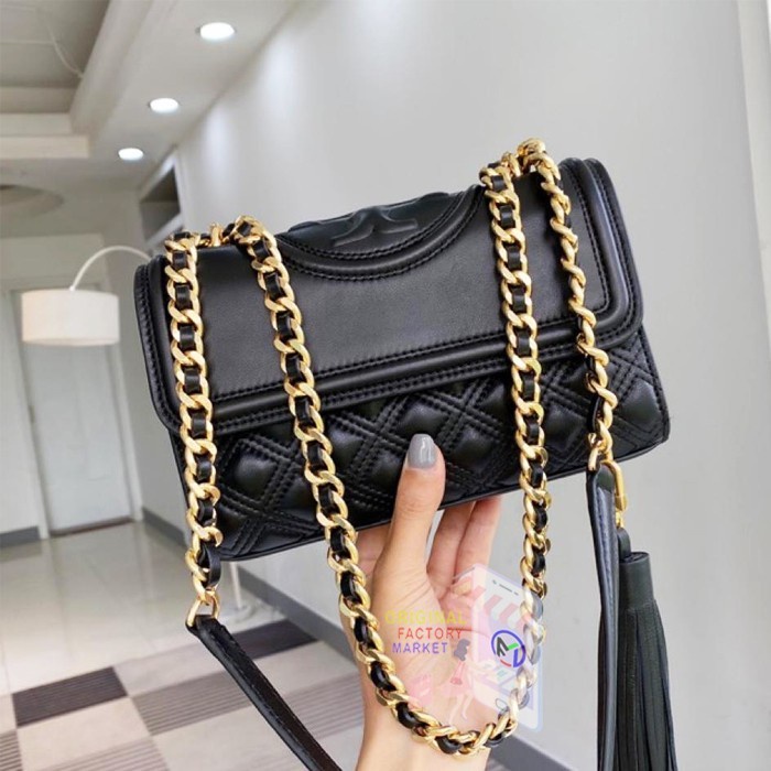 TAS TORY BURCH New Fleming Convertible Shoulder Bag Black TB - Small  Bs