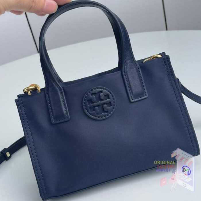 TAS TORY TB 146437 Ella Nylon Mini Tote Navy Blue Original  Bs