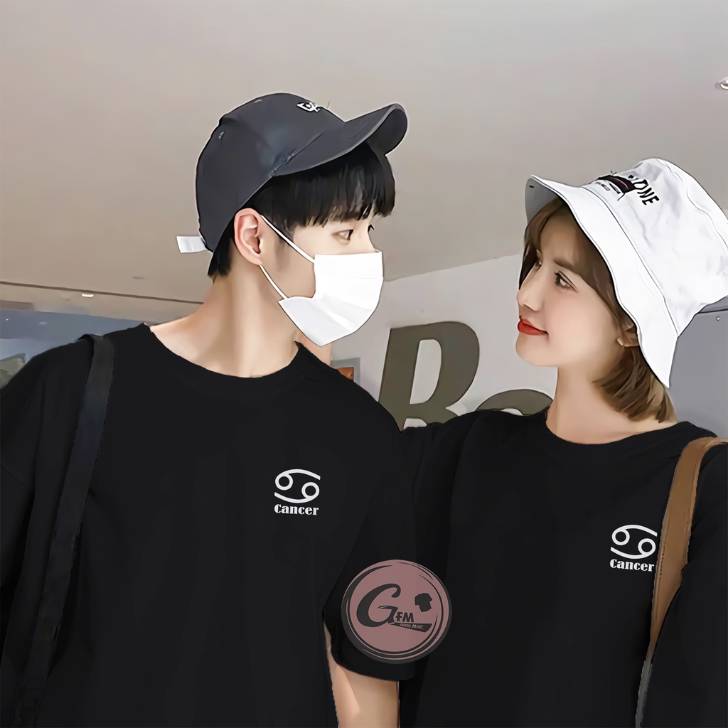 Baju Kaos Distro Pasangan Couple Zodiak Cancer Pria Dan Wanita Dewasa Warna Premium