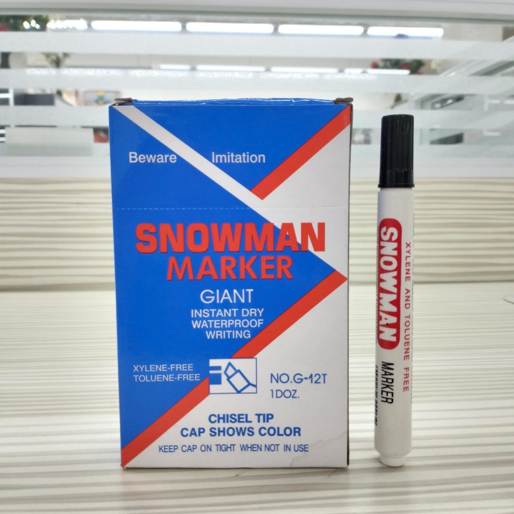 

Spidol Snowman Spidol Instant Dry Spidol Papan Tulis Hitam 1 Pack