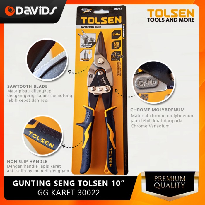 Gunting Baja Ringan Seng Holo Galvalum Plat Hollow Spandek Serbaguna - Tolsen 30022