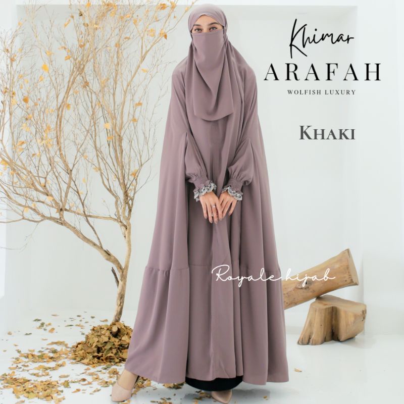 French Khimar Arafah Jilbab Hijab Kerudung Bergo Instan Non Pad Khimar Floor Cocok Buat Umroh