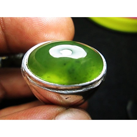 IDOCRASE LUMUT ACEH,...BAHAN KRISTAL KACA & RING PERAK MURNI HAND MADE TEBAL