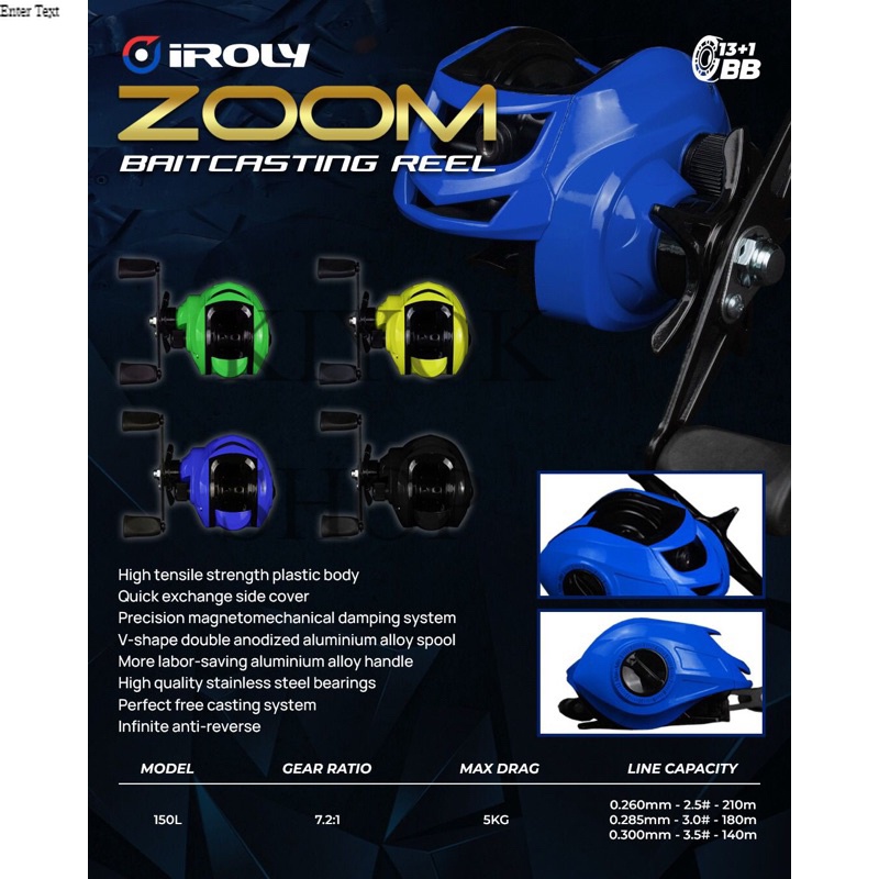 Reel Iroly Zoom Baitcasting murah meriah cocok untuk pemula