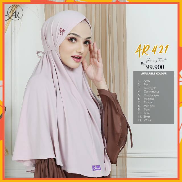 Jilbab Tali Belakang Jersey Hijab Arrafi Terbaru AR 421 Jumbo