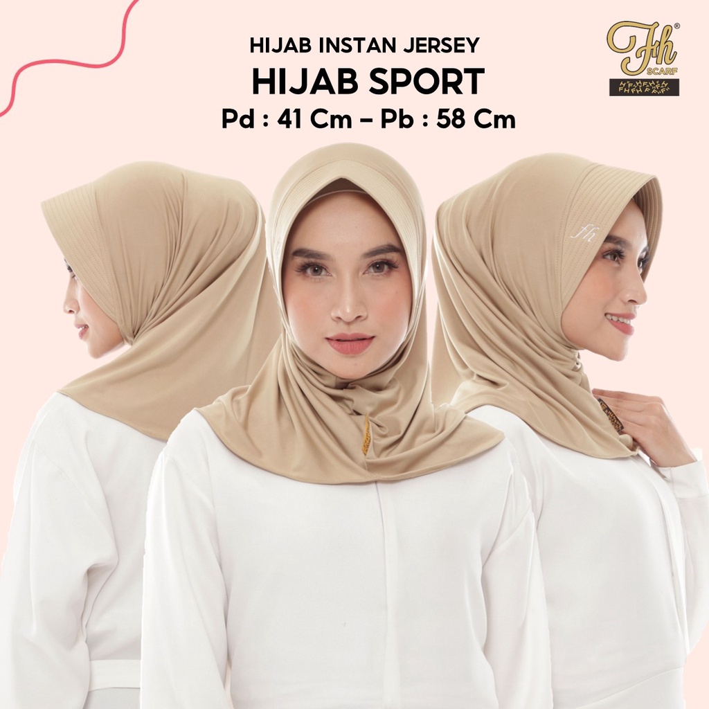 Kerudung Hijab Jilbab Instan Sport Spandek Jersey Bergo Olah Raga Joya Coksu / Milo / Salem / Merah 