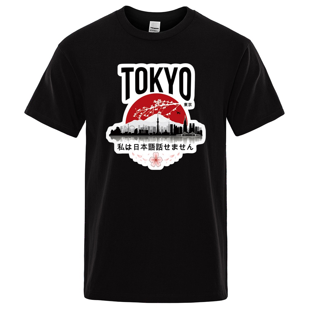 Tokyo Print T-shirts I Don't Speak Japanese Design Man's T-shirt Men Clothes 2023 Summer T Shirt Men