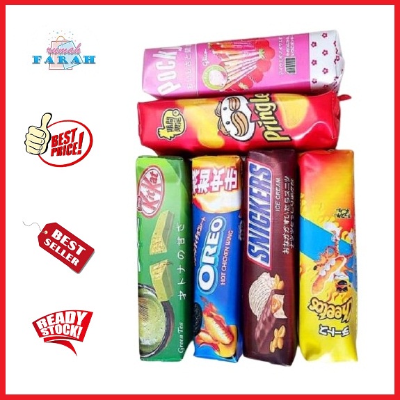 

Pouch Kotak Pensil Unik Motif Snack Food and Fruit