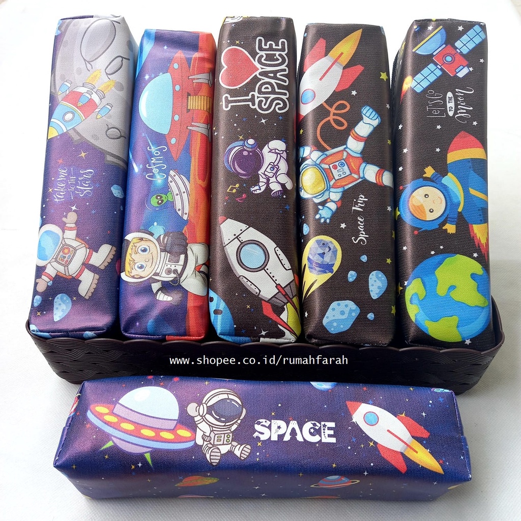 

Pouch Tempat Pensil Karakter Kotak Pensil Zipper Tepak Mini Astronot