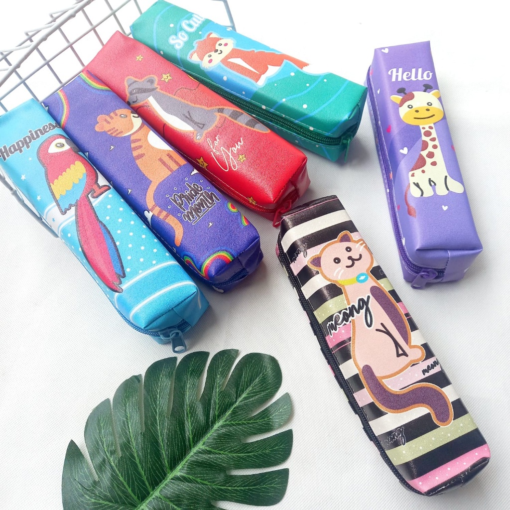 

Untuk anak Tepak Pensil Anak Tempat Pensil Zipper Mini Hewan Colourfull