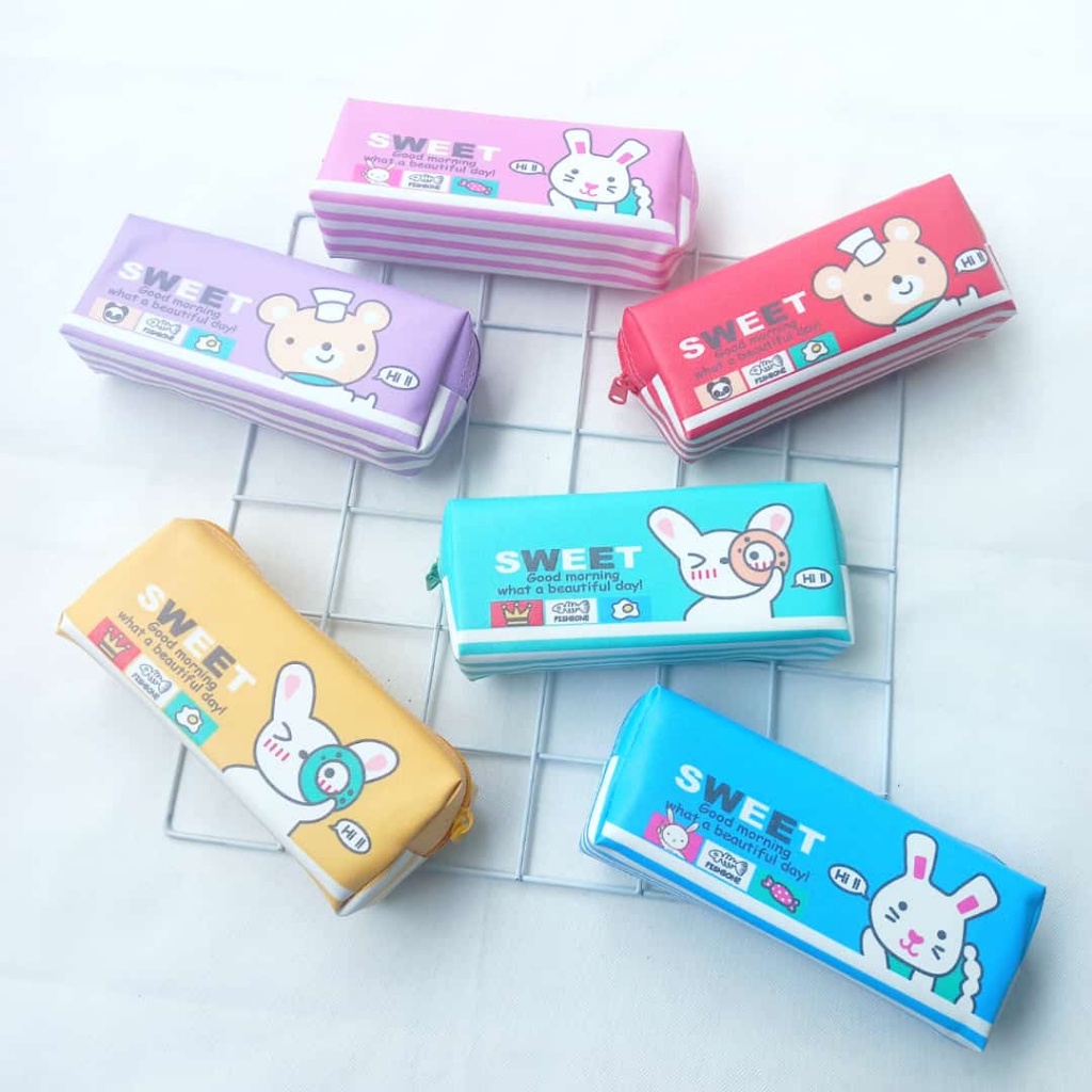 

Souvenir ultah Kotak Pensil Lucu Jumbo Tepak Pensil Fancy Pouch Sweet Rabbit N Fren