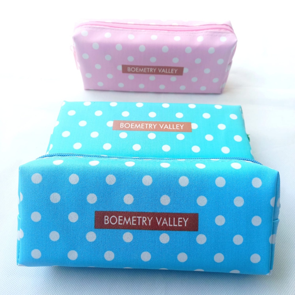 

Untuk anak Tempat Pensil Zipper Fancy Pouch Kotak Pensil Jumbo Polkadot