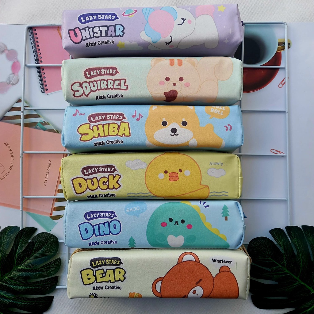 

Untuk anak Kotak Pensil Tepak Pensil Lucu Motif Animal Lazy Stars Unik Tempat Pensil