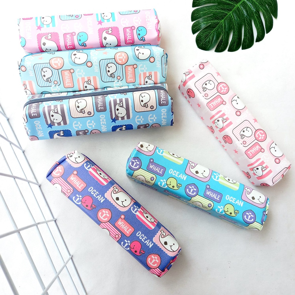 

Pouch Tempat Pensil Mini Kotak Pensil Pouch Motif Paus Lucu