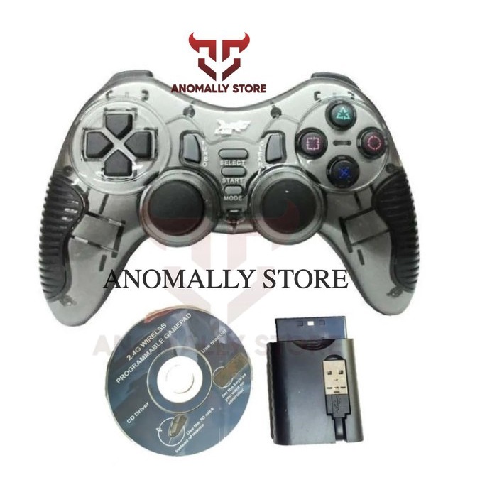 Game pad Single Wireless Turbo K-One | Joy stick PC PS2 PS3 2.4Ghz - Abu-abu