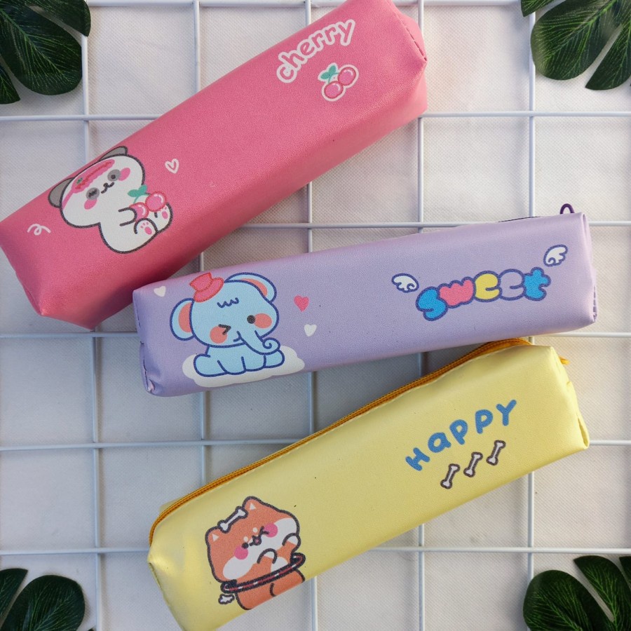 

Souvenir ultah Tepak Pensil Mini Motif Happy Animal Tempat Pensil Lucu