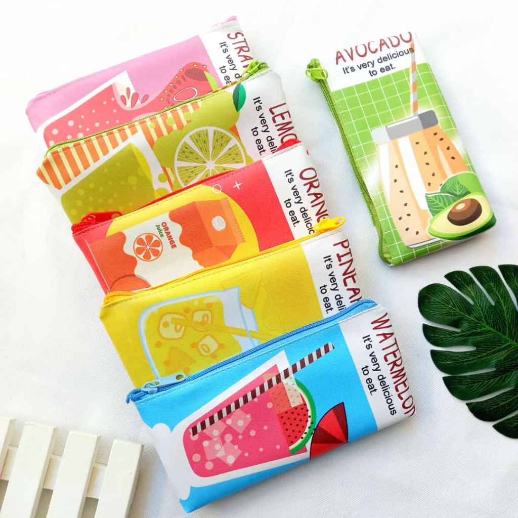 

Souvenir ultah Kotak Pensil Unik Tempat Pensil Medium Motif Freshy Juice