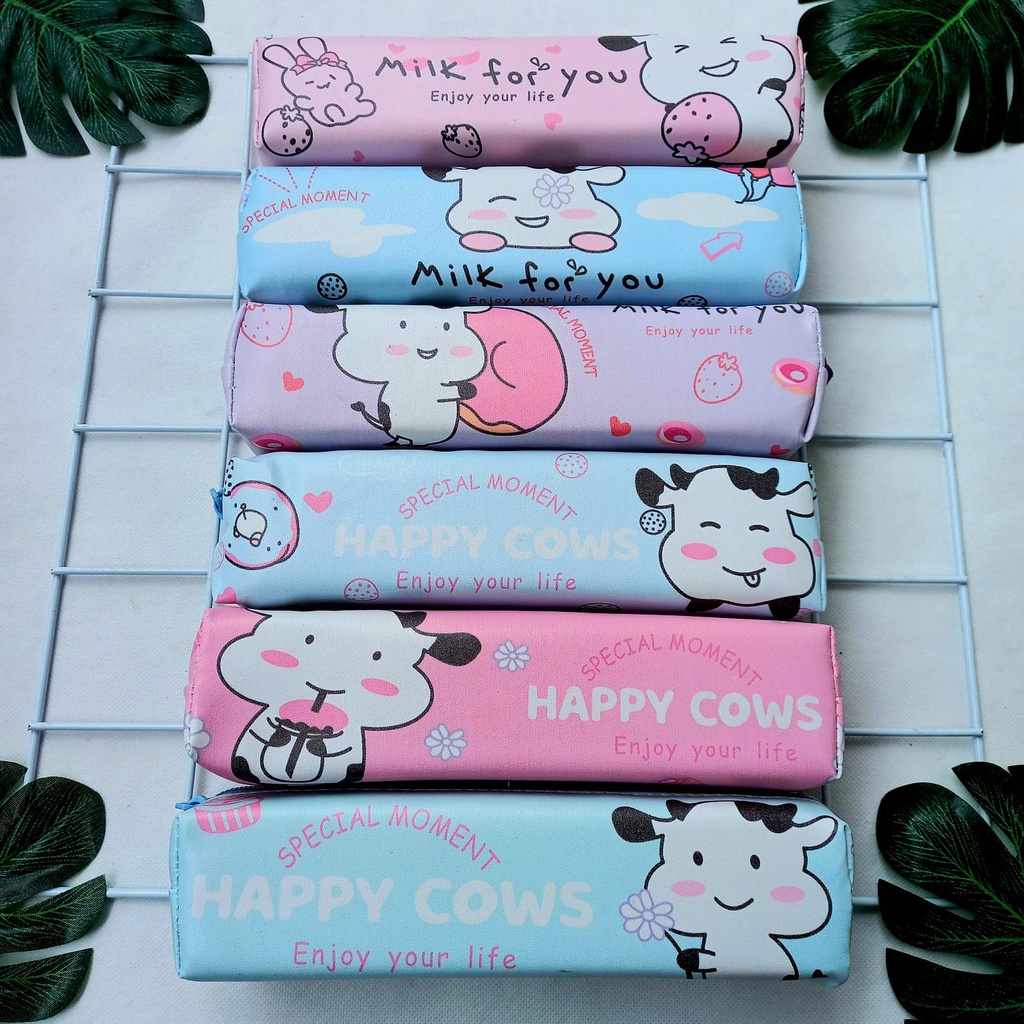 

Untuk anak Kotak Pensil Tepak Pensil Lucu Motif Cute Cat Happy Cow Unik Tempat Pensil
