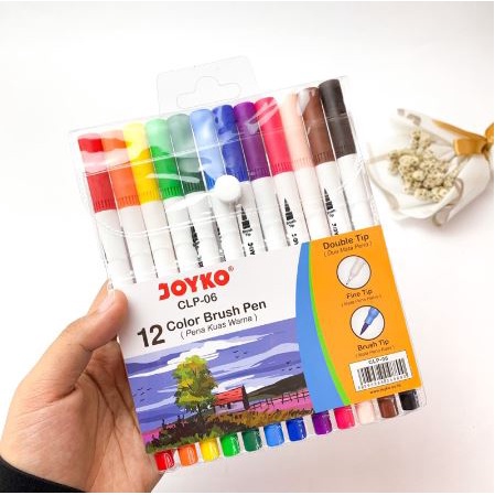 

Color Brush Double Tip / Kuas Pena Warna Warni 2 Sisi JOYKO (12 & 24 Warna)