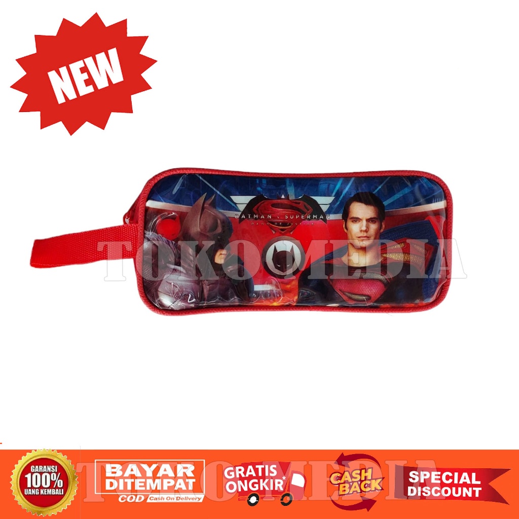 

Untuk anak Tempat Pensil anak Bentuk Kotak Dengan Tali Gantung Karakter Kartun Populer lucu favorit Tema Superhero
