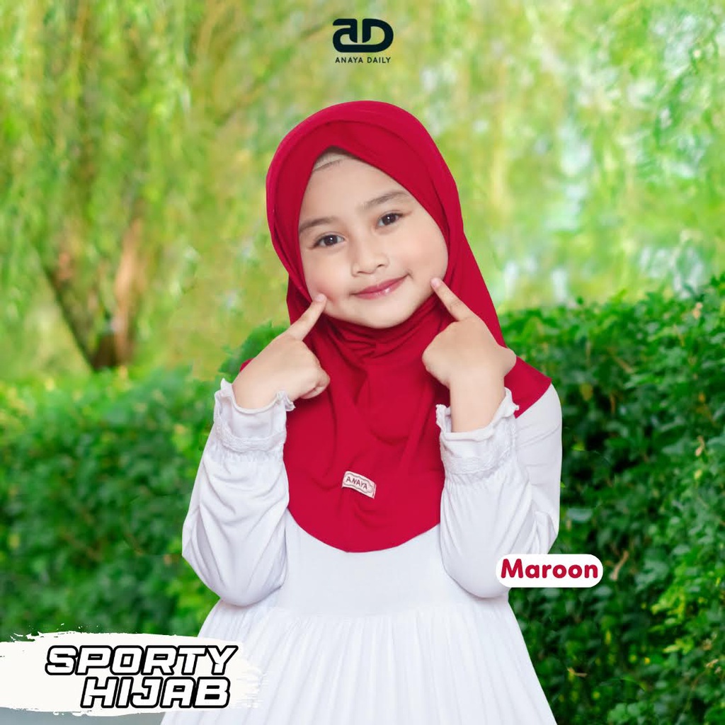 ANAYA - HIJAB SPORTY olahraga lubang masker ANAK MOM