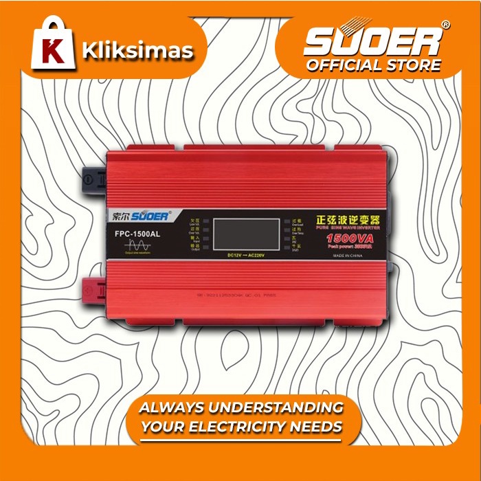 SUOER INVERTER FPC 1500 WATT PURE SINE WAVE