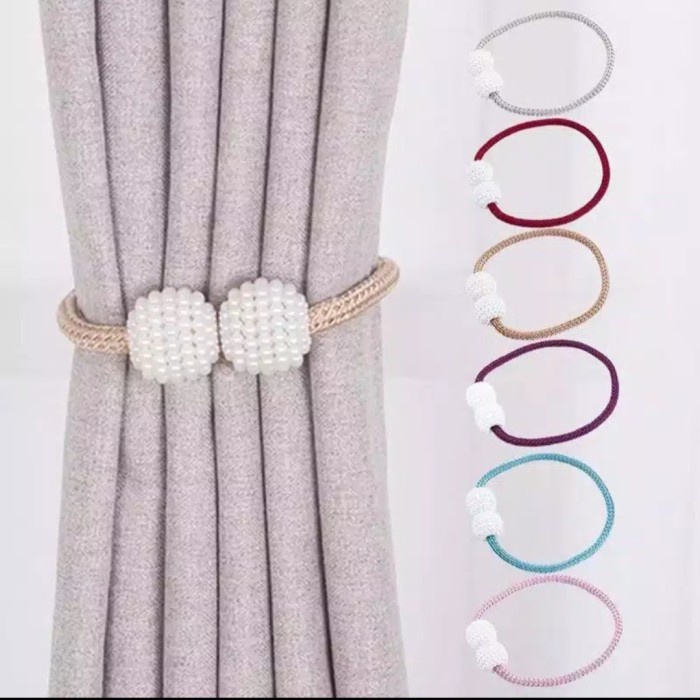 tali magnet ikat gorden pengikat gorden ikat tirai gorden tali gorden - Ungu