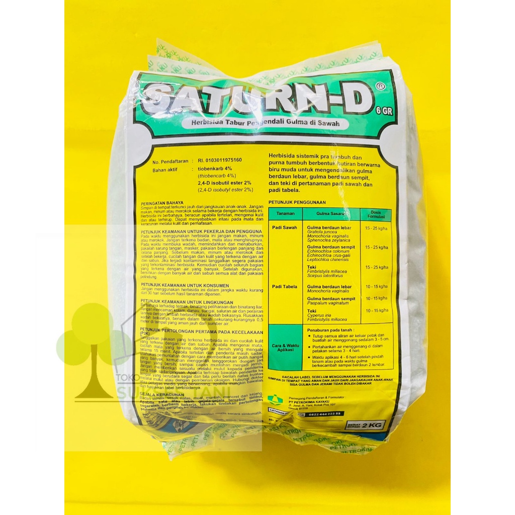 Herbisida Tabur SATURN D untuk Padi  kemasan  2 kg dari Petrokimia Kayaku