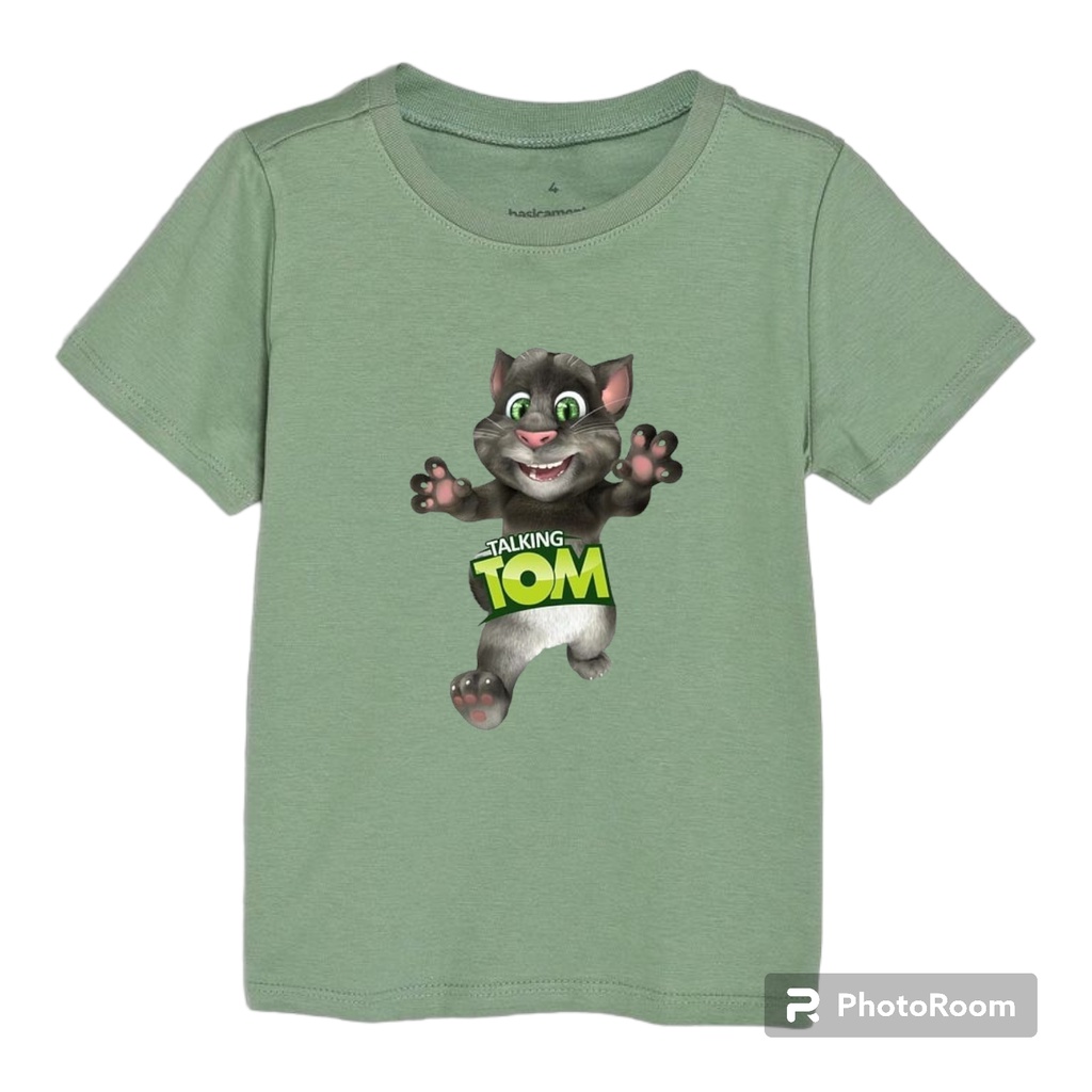 Kaos talking tom angela  anak 2 sampai 10 tahun baju kaos unisex pakaian anak laki-laki dan perempua
