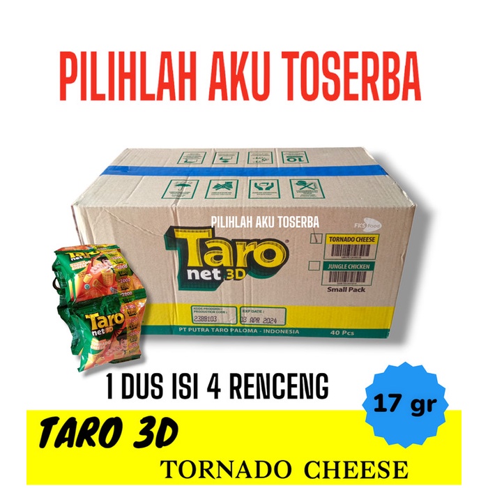 Taro 3D Snack TORNADO CHEESE RENCENG - ( HARGA 1 DUS )